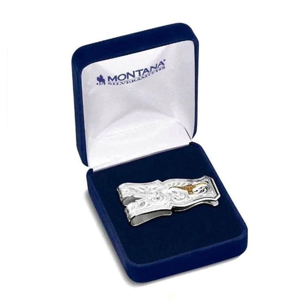 Montana Silversmith Open Range Longhorn Money Clip -‎ Retail $90 - NEW! - Picture 4 of 8